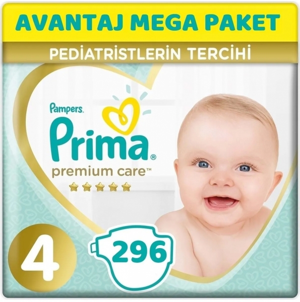 Prima Premium Care 4 Beden 296 Adet Bebek Bezi