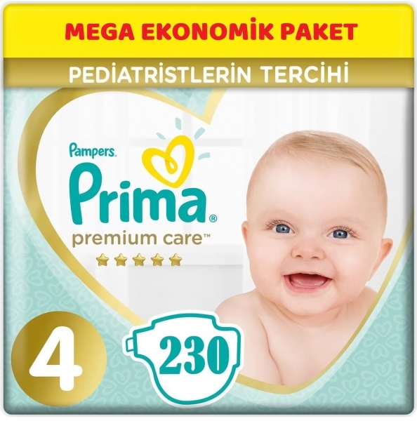 Prima Premium Care 4 Beden 230 Adet Bebek Bezi