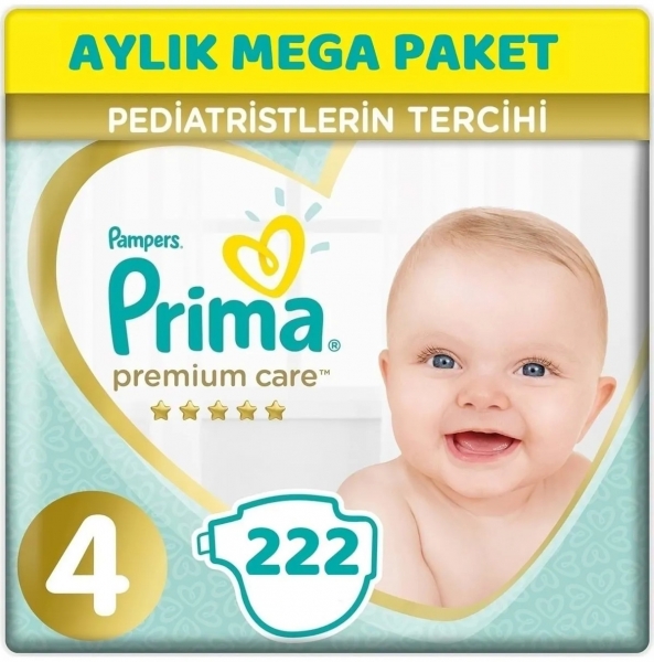 Prima Premium Care 4 Beden 222 Adet Bebek Bezi