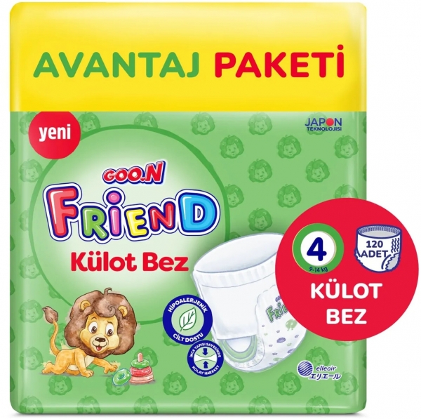 Goon Friend Külot Bez 4 Beden 120 Adet Bebek Bezi