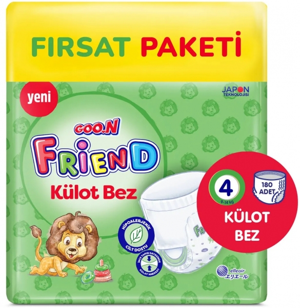 Goon Friend Külot Bez 4 Beden 180 Adet Bebek Bezi