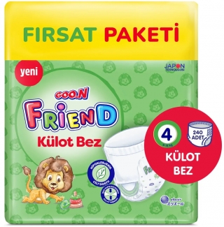 Goon Friend Külot Bez 4 Beden 240 Adet Bebek Bezi