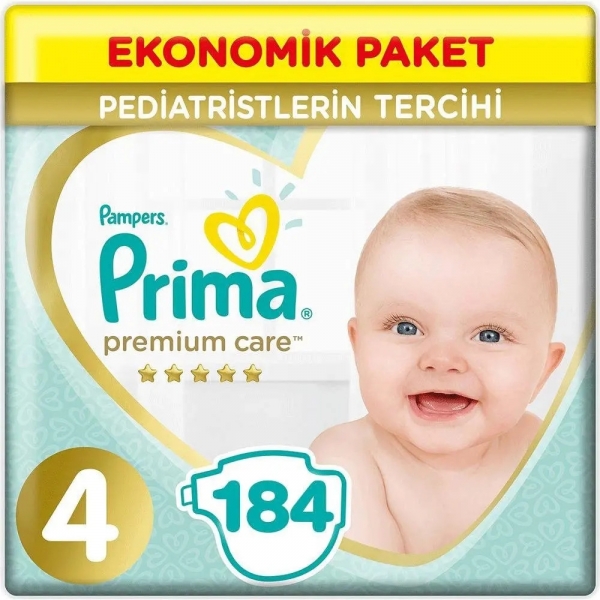 Prima Premium Care 4 Beden 184 Adet Bebek Bezi