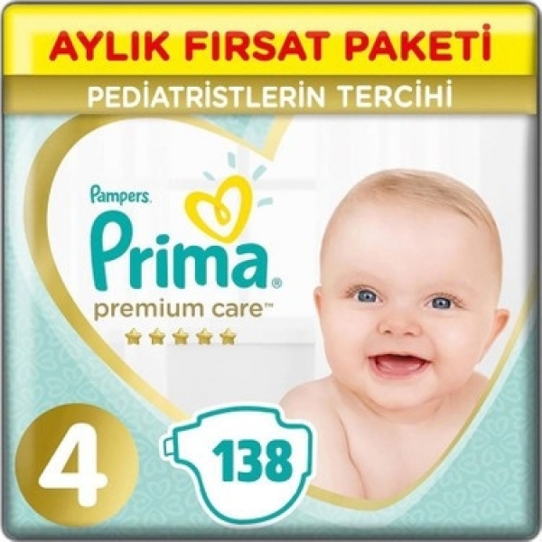 Prima Premium Care 4 Beden 138 Adet Bebek Bezi