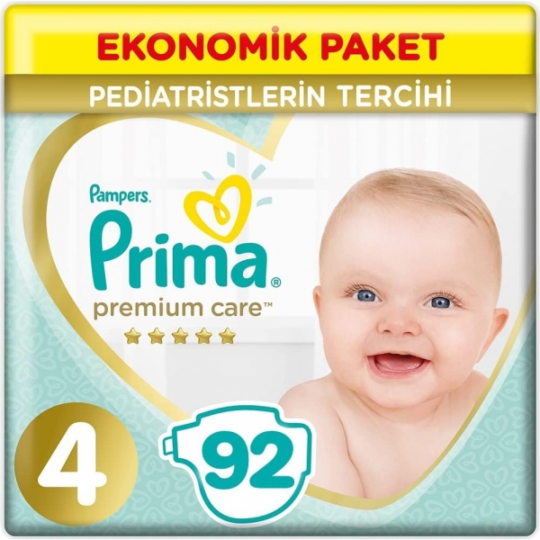 Prima Premium Care 4 Beden 92 Adet Bebek Bezi