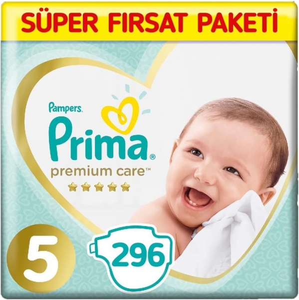 Prima Premium Care 5 Beden 296 Adet Bebek Bezi