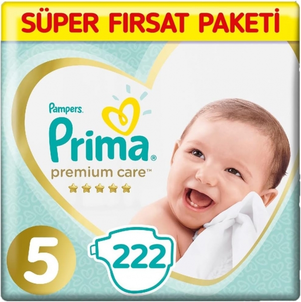 Prima Premium Care 5 Beden 222 Adet Bebek Bezi