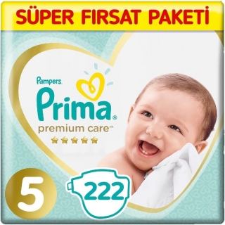 Prima Premium Care 5 Beden 222 Adet Bebek Bezi