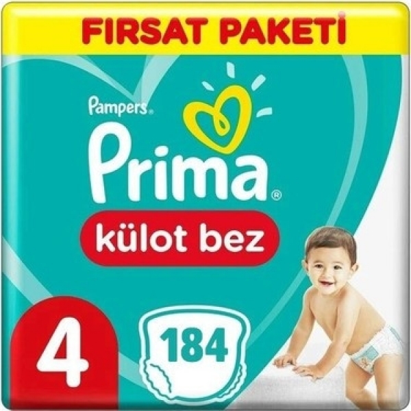 Prima Külot Bez 4 Beden 184 Adet Bebek Bezi