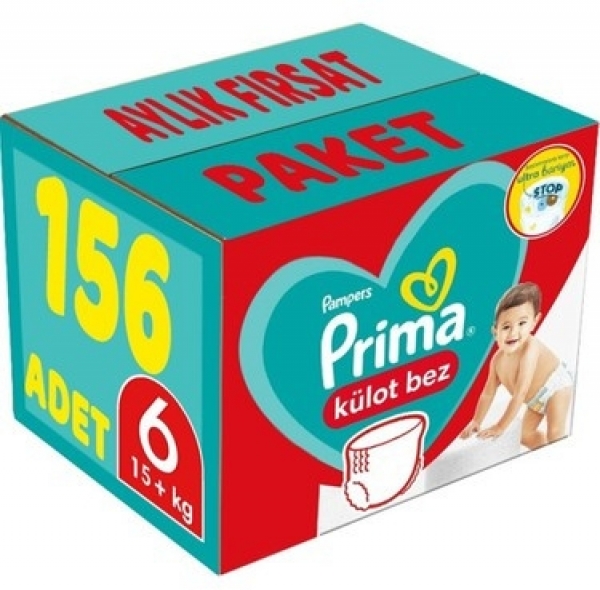 Prima Külot Bez 6 Beden 156 Adet Bebek Bezi