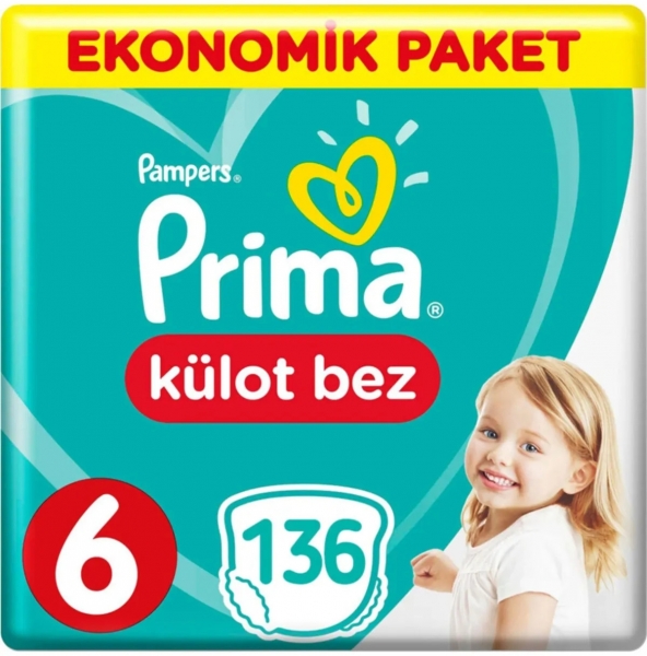 Prima Külot Bez 6 Beden 136 Adet Bebek Bezi