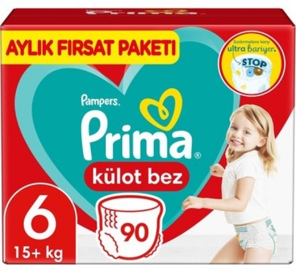 Prima Külot Bez 6 Beden 90 Adet Bebek Bezi