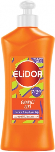 Elidor 7/24 Şekillendirici Onarıcı Etki Keratin & Çay Ağacı Yağı 265 ml Saç Kremi