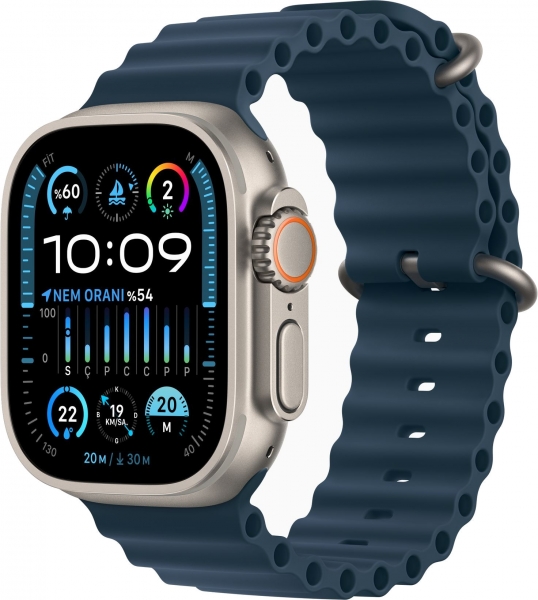 Apple Watch Ultra 2 Titanyum Kasa ve Ocean Kordon Akıllı Saat