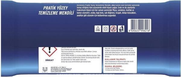 Domestos Maksimum Hijyen Yüzey Temizleme Mendili
