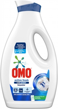 Omo Active Cold Power Beyazlar Sıvı Çamaşır Deterjanı 26 Yıkama resim