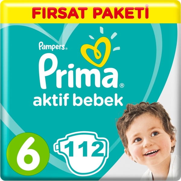 Prima Aktif Bebek 6 Beden 112 Adet Bebek Bezi