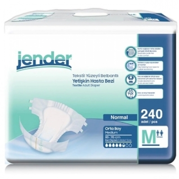 Jender Medium Belbantlı Yetişkin Bezi 240 Adet