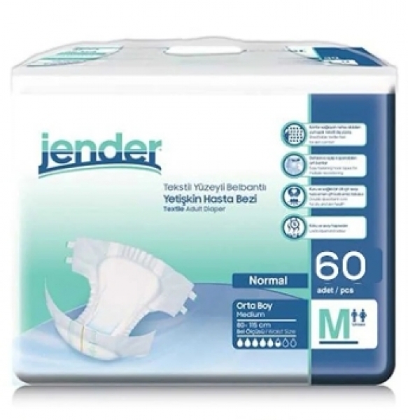 Jender Medium Belbantlı Yetişkin Bezi 60 Adet
