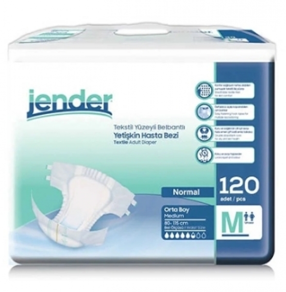 Jender Medium Belbantlı Yetişkin Bezi 120 Adet