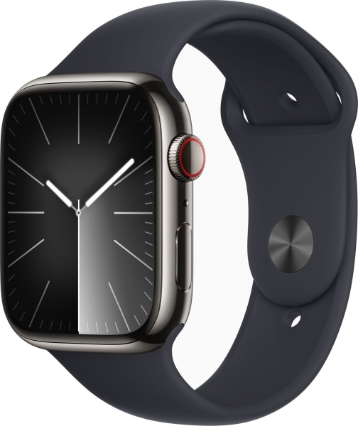Apple Watch Series 9 Cellular 45mm Paslanmaz Çelik Kasa ve Spor Kordon Akıllı Saat