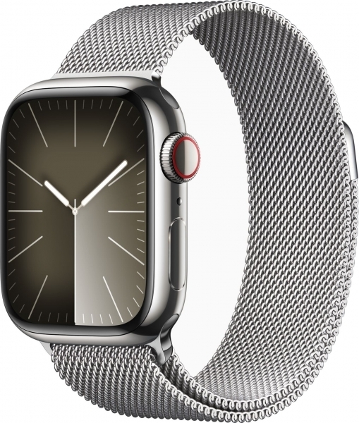Apple Watch Series 9 Cellular 41mm Paslanmaz Çelik Kasa ve Milano Loop Akıllı Saat