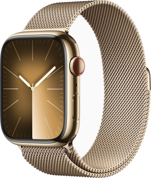 Apple Watch Series 9 Cellular 45mm Paslanmaz Çelik Kasa ve Milano Loop Akıllı Saat
