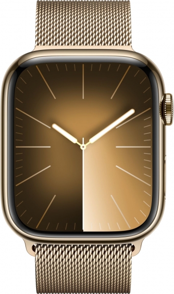 Apple Watch Series 9 Cellular 45mm Paslanmaz Çelik Kasa ve Milano Loop Akıllı Saat