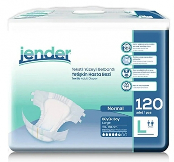 Jender Large Belbantlı Yetişkin Bezi 120 Adet