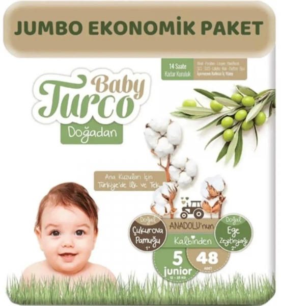 Baby Turco Dogadan 5 Beden 48 Adet Bebek Bezi