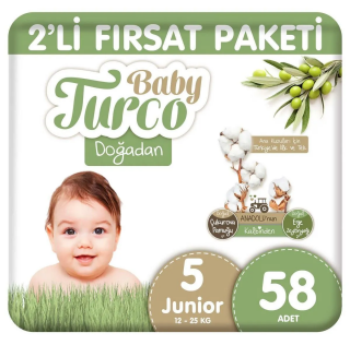Baby Turco Dogadan 5 Beden 58 Adet Bebek Bezi