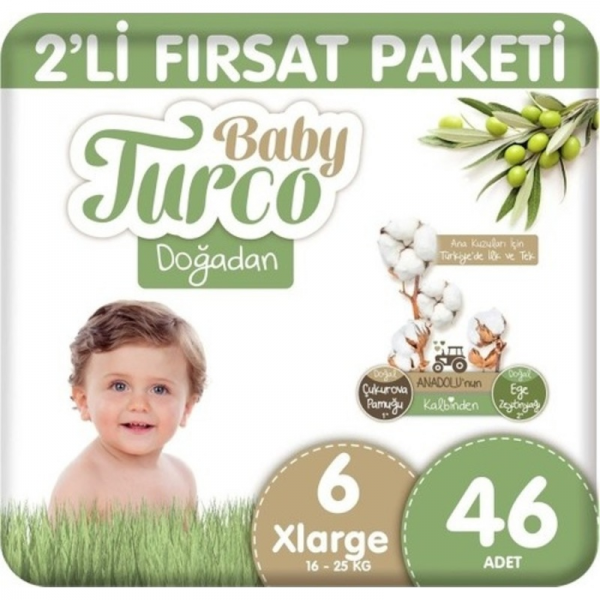 Baby Turco Dogadan 6 Beden 46 Adet Bebek Bezi
