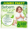 Bebem Natural 6 Beden 160 Adet Bebek Bezi
