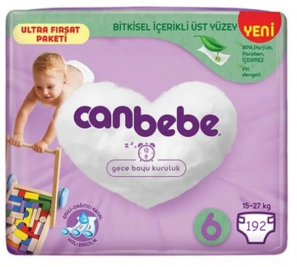 Canbebe 6 Beden 192 Adet Bebek Bezi