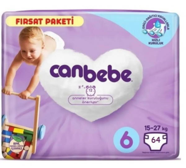 Canbebe 6 Beden 64 Adet Bebek Bezi