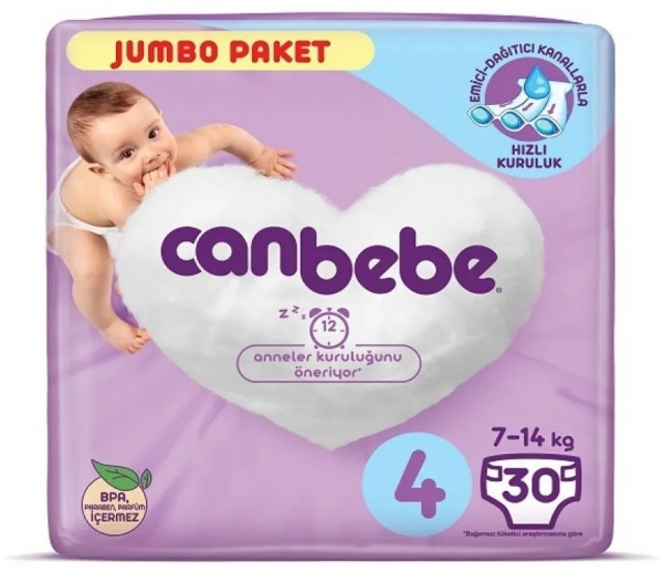 Canbebe 4 Beden 30 Adet Bebek Bezi