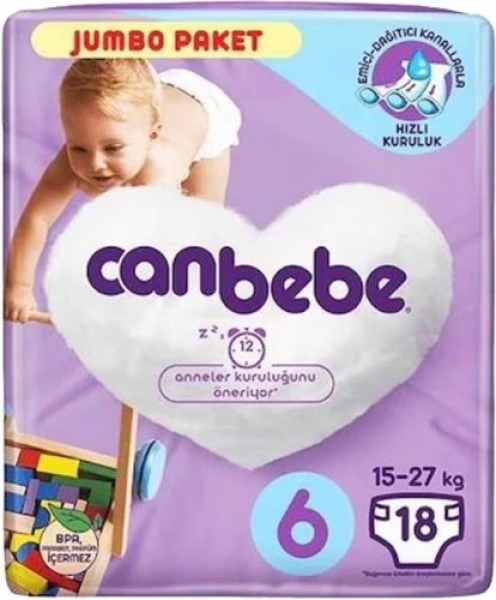 Canbebe 6 Beden 18 Adet Bebek Bezi