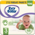 Evy Baby 3 Beden 68 Adet Bebek Bezi