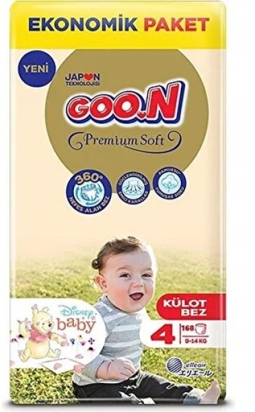 Goon Premium Soft Külot 4 Beden 168 Adet Bebek Bezi