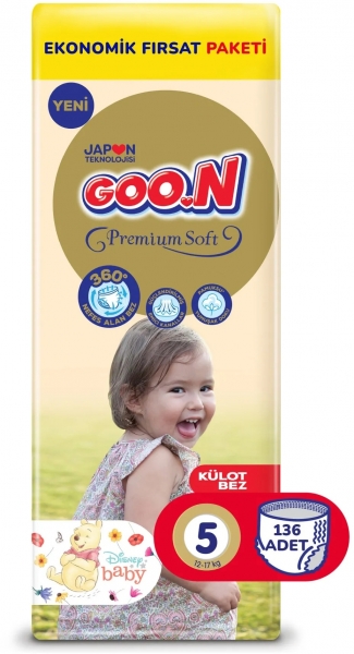 Goon Premium Soft Külot 5 Beden 136 Adet Bebek Bezi