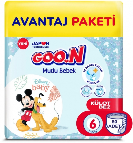 Goon Mutlu Bebek Külot Bez 6 Beden 80 Adet Bebek Bezi