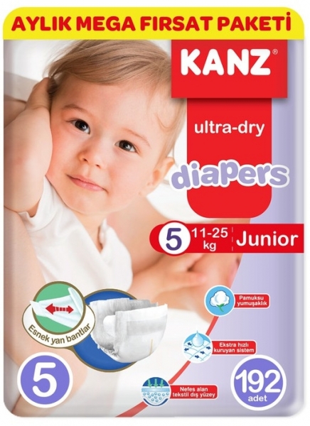 Kanz Ultra-Dry 5 Beden 192 Adet Bebek Bezi