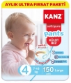 Kanz Soft&Pure Külot Bez 4 Beden 150 Adet Bebek Bezi