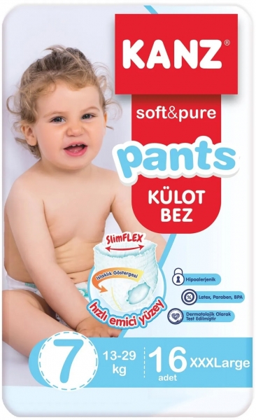 Kanz Soft&Pure Külot 7 Beden 16 Adet Bebek Bezi
