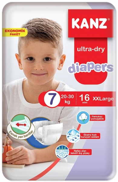 Kanz Ultra-Dry 7 Beden 16 Adet Bebek Bezi