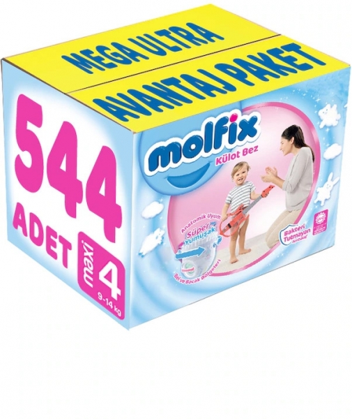 Molfix Külot Bez 4 Beden 544 Adet Bebek Bezi