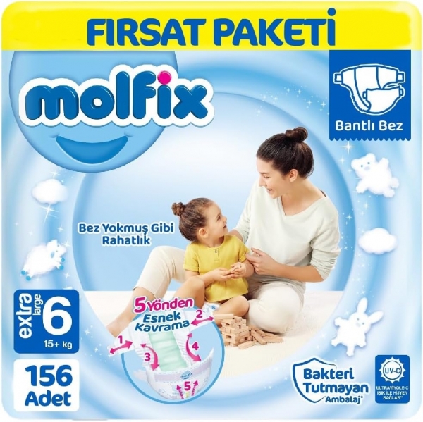 Molfix 6 Beden 156 Adet Bebek Bezi