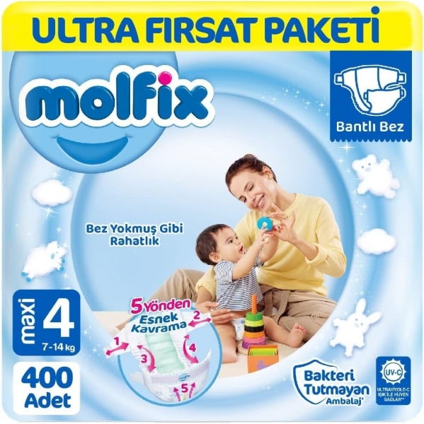 Molfix 4 Beden 400 Adet Bebek Bezi