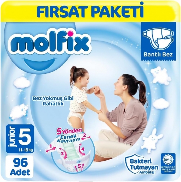 Molfix 5 Beden 96 Adet Bebek Bezi