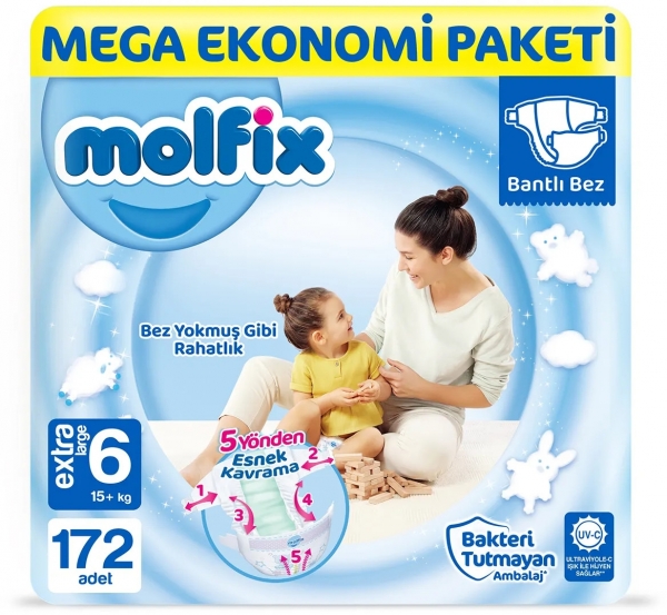 Molfix 6 Beden 172 Adet Bebek Bezi
